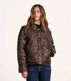 Korte donsjas met luipaardprint en afneembare mouwen