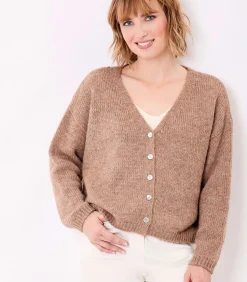 Korte effen gebreide vest APPACHE