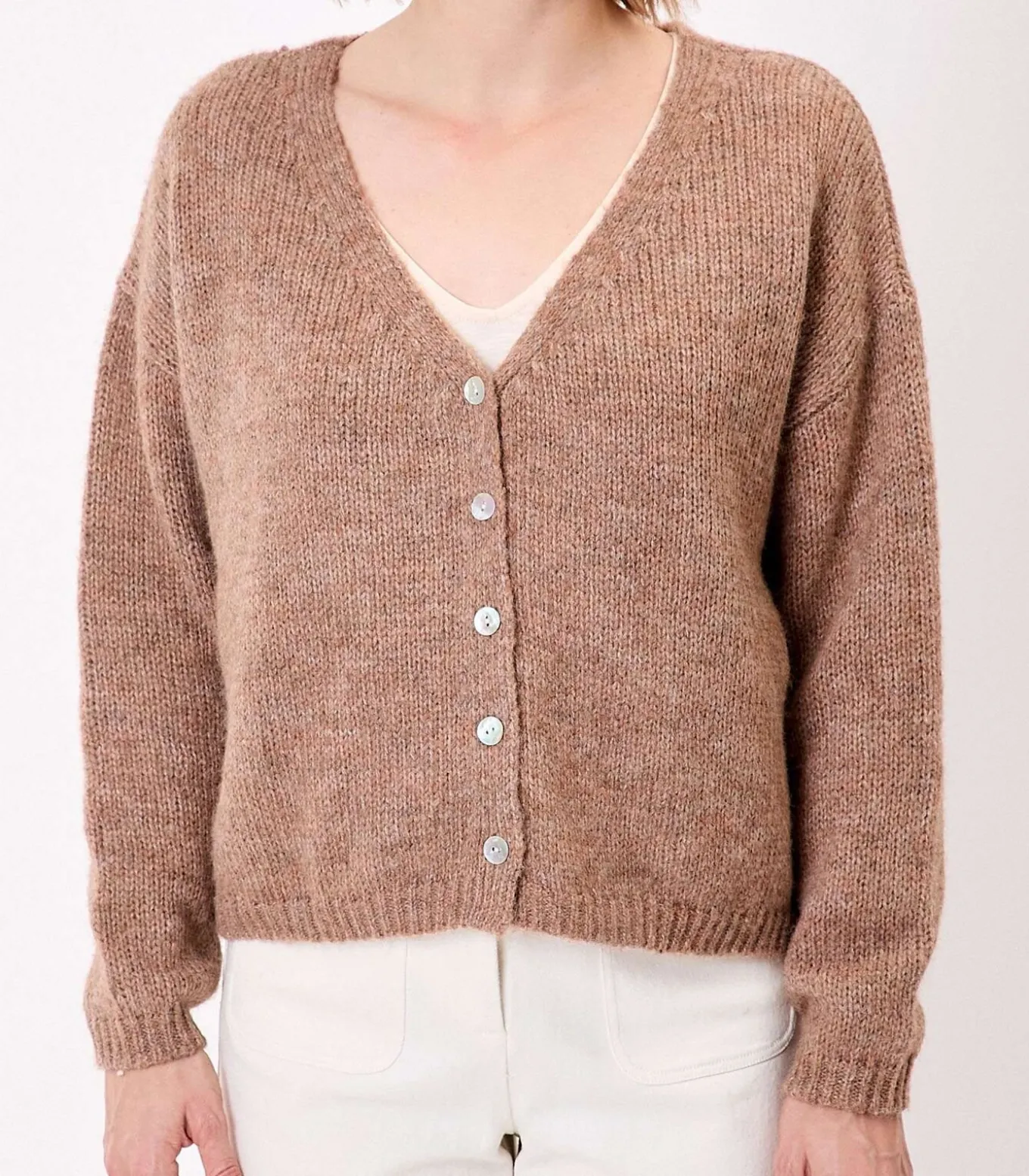 Korte effen gebreide vest APPACHE