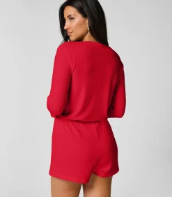 Korte geribde jersey onesie