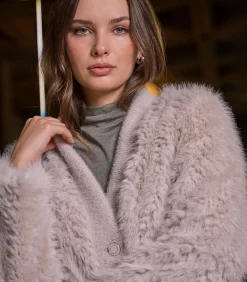 Korte jas van imitatiebont Berken M