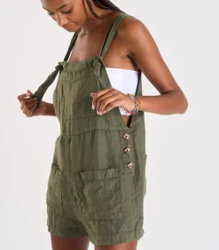 Korte kaki tuinbroek van linnen ANYA Hawston