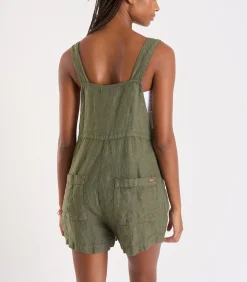 Korte kaki tuinbroek van linnen ANYA Hawston