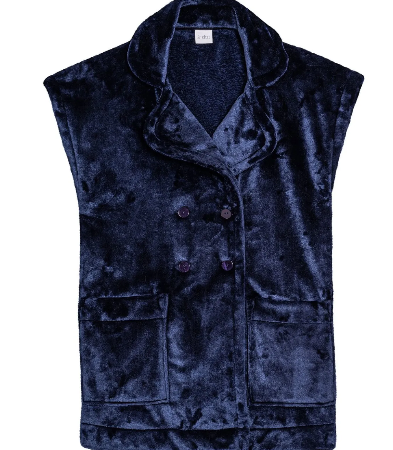 Korte mouwen jasje met knopen van pluche flanel ESSENTIEL H76A