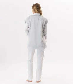 Korte mouwen jasje met knopen van pluche flanel ESSENTIEL H76A