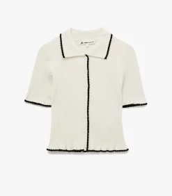 Korte Mouwen Polo Kragentrui met Knoopdetail