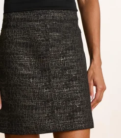 Korte zwarte jacquard rok