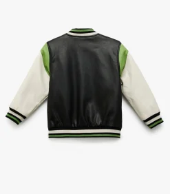 Kunstleren Collegejas voor Jongens met Aplikes en Zakdetails