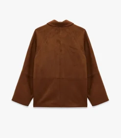 Kunstsuède Jas Lange Mouwen Knoopsluiting