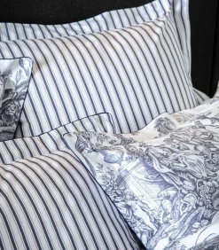 Kussensloop | 4 Continents - Blanc/Bleu