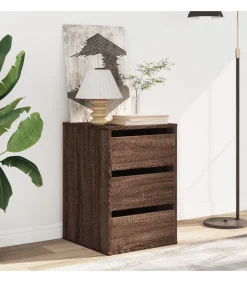 Ladekast 40x41x58 cm bewerkt hout bruin eikenkleurig