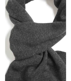 Lambswool ribbed scarf - charcoal marl