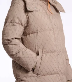 Lange gewatteerde jas Toffee 38