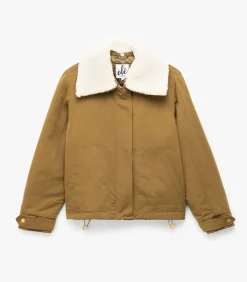 Lange Jas Met Zakdetail Peluskraag