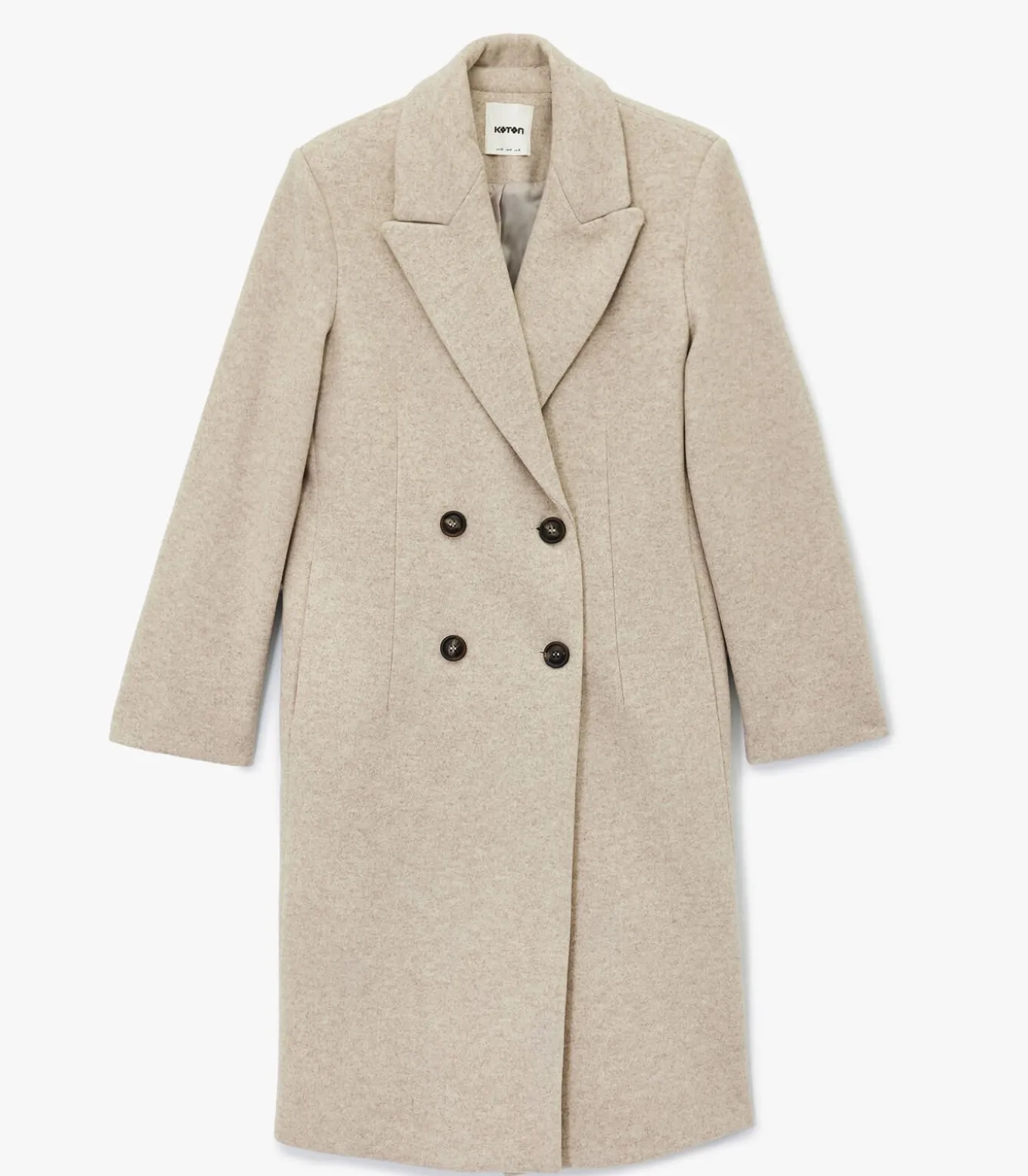 Lange Kaasjas Met Knoopsluiting En Zakdetails