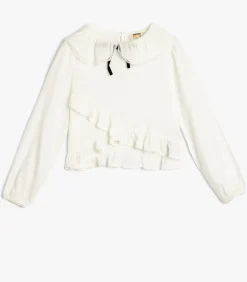 Lange mouw Babykraag Blouse