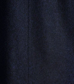 Lange oversized marineblauwe wollen jas