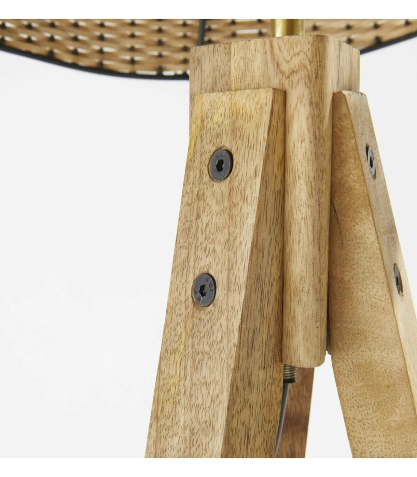 Lantaarnpaal van massief mangohout en rotan