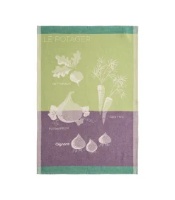 Le Potager - Theedoek van katoenen jacquard met print