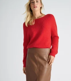 Lederen rok in camel