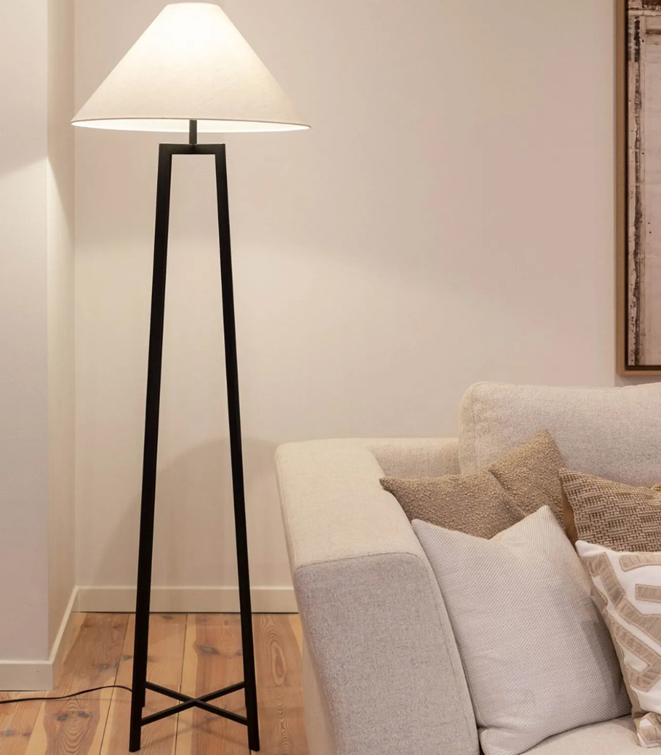 Leoni - Staande Lamp - Zwart & Wit