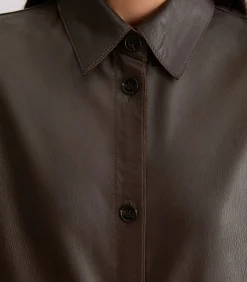 Leren overhemd regular