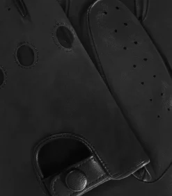 Leren rijhandschoen voor heren Zwart