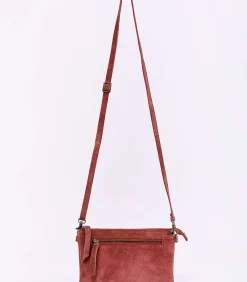 Leren schoudertas met dubbele vakken AGAVE