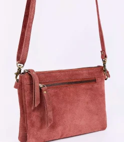 Leren schoudertas met dubbele vakken AGAVE