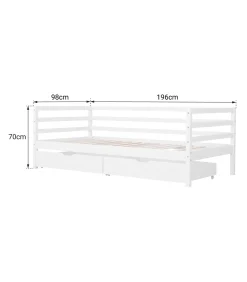 Lit banquette pour enfant 190x90cm avec tiroirs JULES