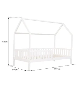 Lit cabane gigogne pour enfant 190x90cm blanc MARCEAU