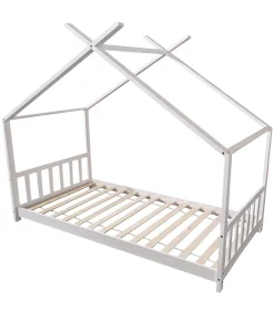 Lit cabane pour enfant 190x90cm blanc GASPARD