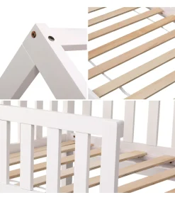 Lit cabane pour enfant 190x90cm blanc MARCEAU