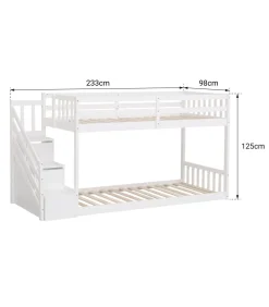 Lits superposés pour enfants 190x90cm blanc CELESTINE