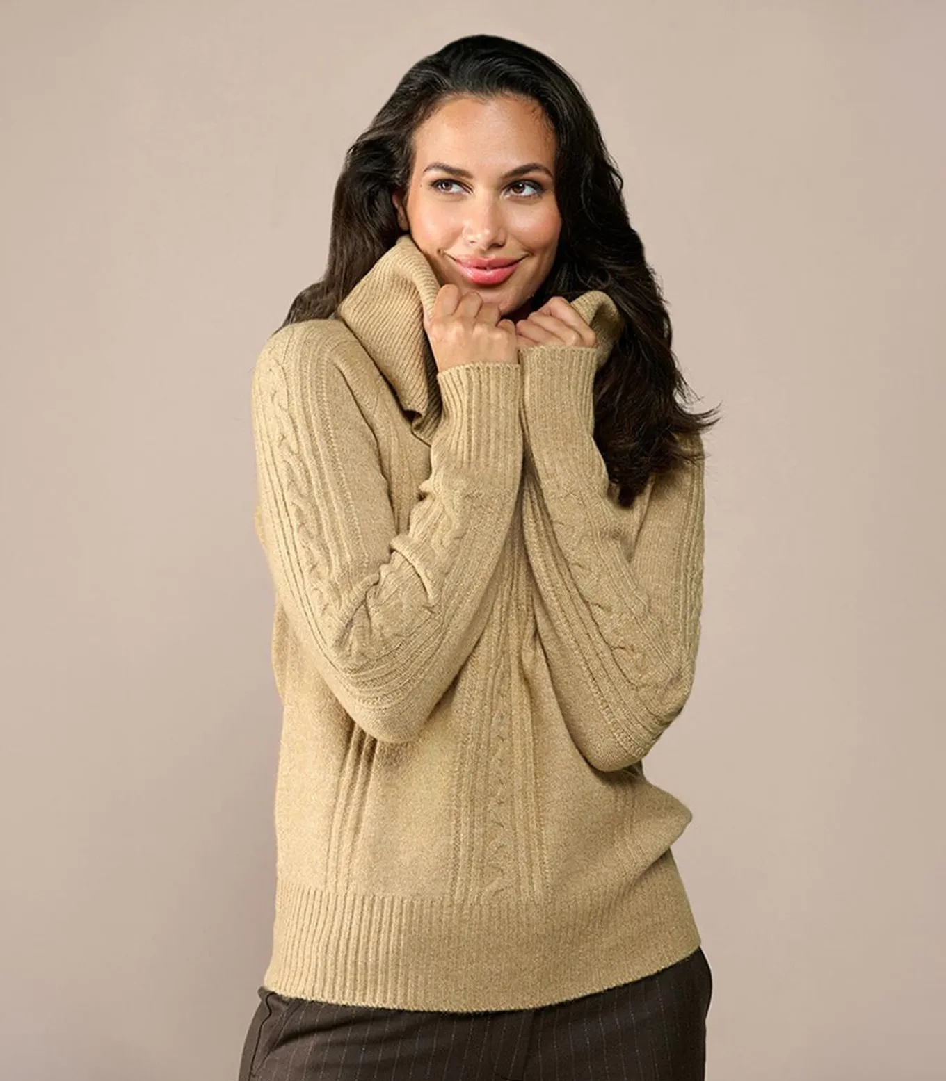 Liv Lurex Trui Zand / Goud