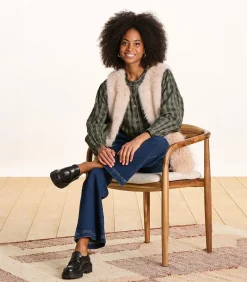 Losvallend kaki geruit overhemd