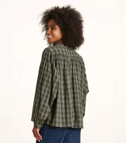 Losvallend kaki geruit overhemd