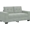 Loveseat bank 120 cm fluweel lichtgrijs