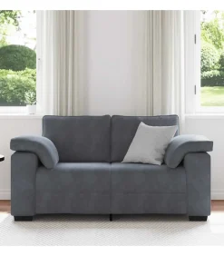 Loveseat bank 120 cm fluweel donkergrijs