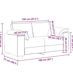 Loveseat bank 120 cm fluweel lichtgrijs