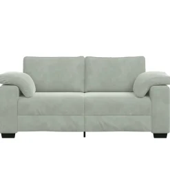 Loveseat bank 140 cm fluweel lichtgrijs