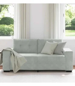 Loveseat bank 140 cm fluweel lichtgrijs