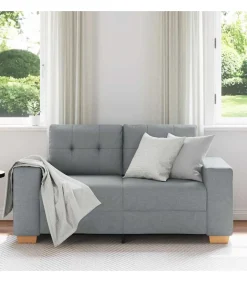 Loveseat bank 120 cm stof lichtgrijs