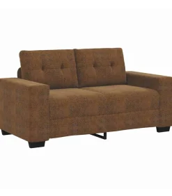 Loveseat met kussen Bruin Kunstleer