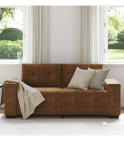 Loveseat met kussen Bruin Kunstleer