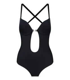 Low Back Sensuele Bodysuit | Zwart Xl