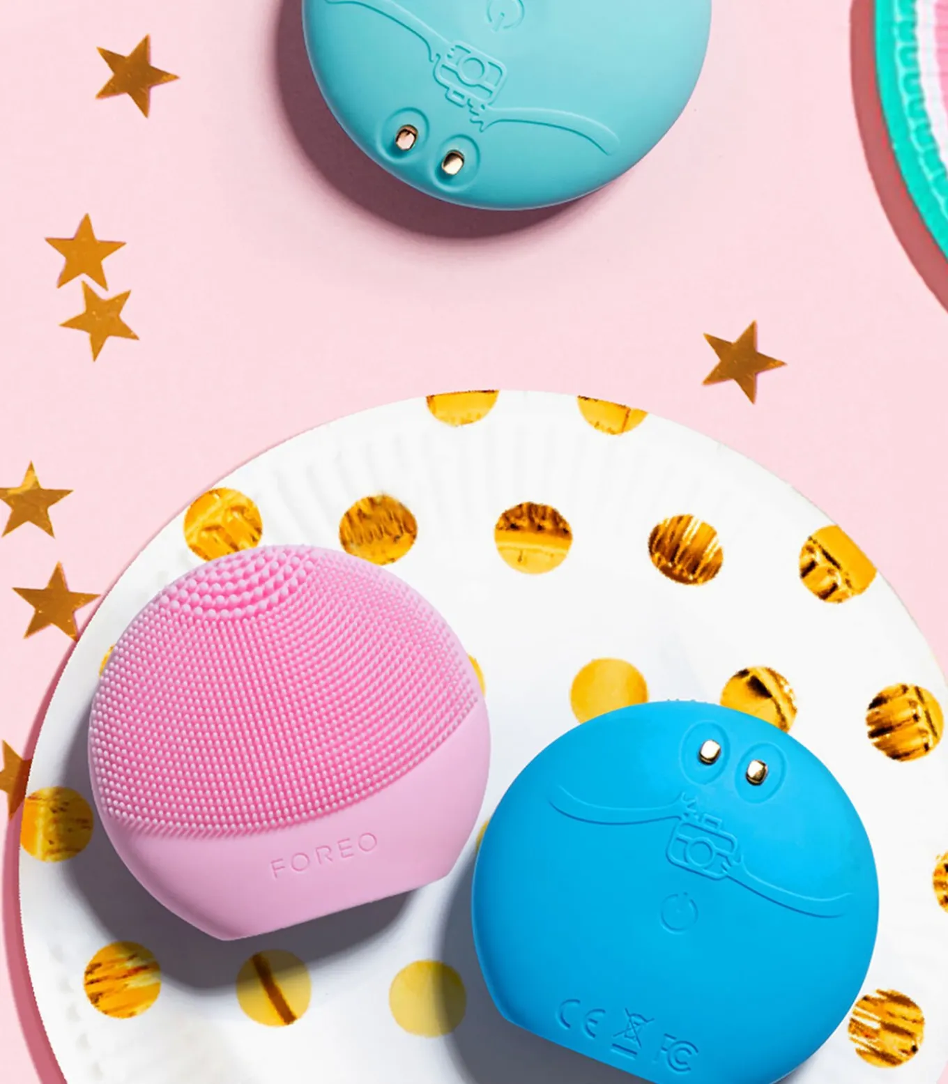 LUNA Fofo Aquamarine Gezichtsborstel met huidanalyse