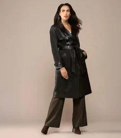 Lyana Leren Jas Donkerbruin