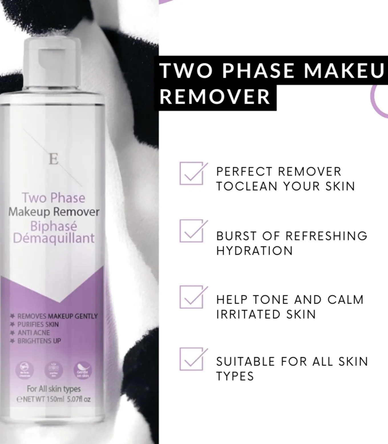 Make-up remover op twee fasen 150 ml