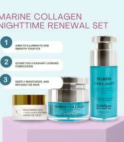 Marine Nachtcrème + Hyaluronzuur Oogcrème + Marine Collageen Nachtreparatieserum